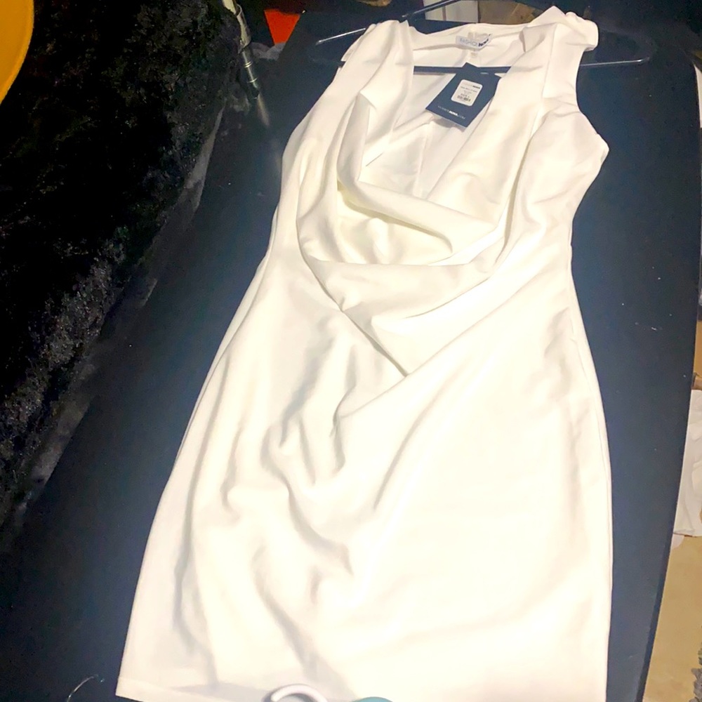 White low neck dress